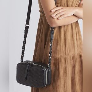 RAG & BONE Cami Straw and Leather Camera Bag